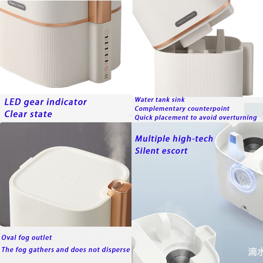 Humidificador de aire ultrasónico para el hogar, gran capacidad de 8 litros, llenado superior, funcionamiento silencioso, control inteligente de humedad, ajuste de niebla de 4 niveles, hasta 300 ml/h