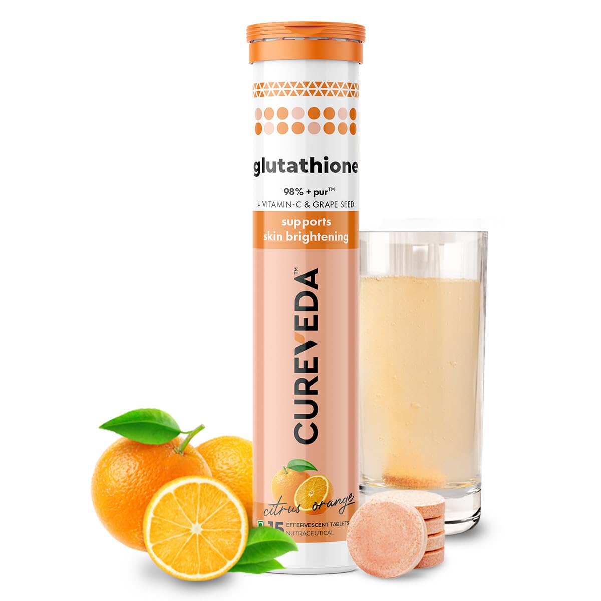 Cureveda Glutathione With Vitamin C Skin Brightening And Radiance  Supplement