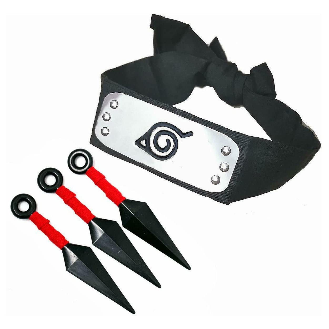 STORE 2508 Anime Cosplay Anime231 Uchiha Itachi Leaf Village Konoha Headband & Kunai Knife Toy Weapon (Multicolor)