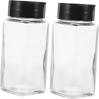 Luxshiny 2Piezas Especias de Vidrio Unidades Saleros y Pimenteros Organizadores de Cocina Transparentes Condimentos