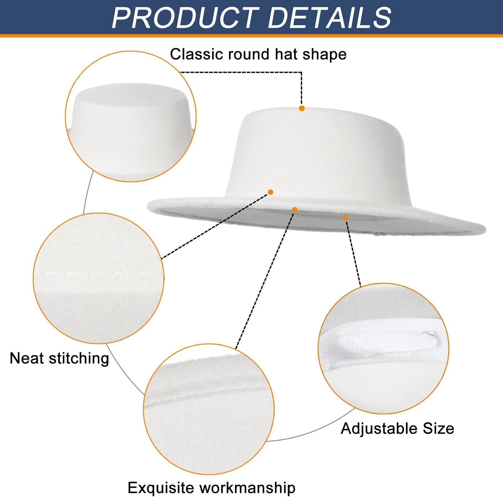 GEMVIE Sombrero Fedora Unisex Panama Hombre Mujer Sombrero de ala Ancha Cordobés