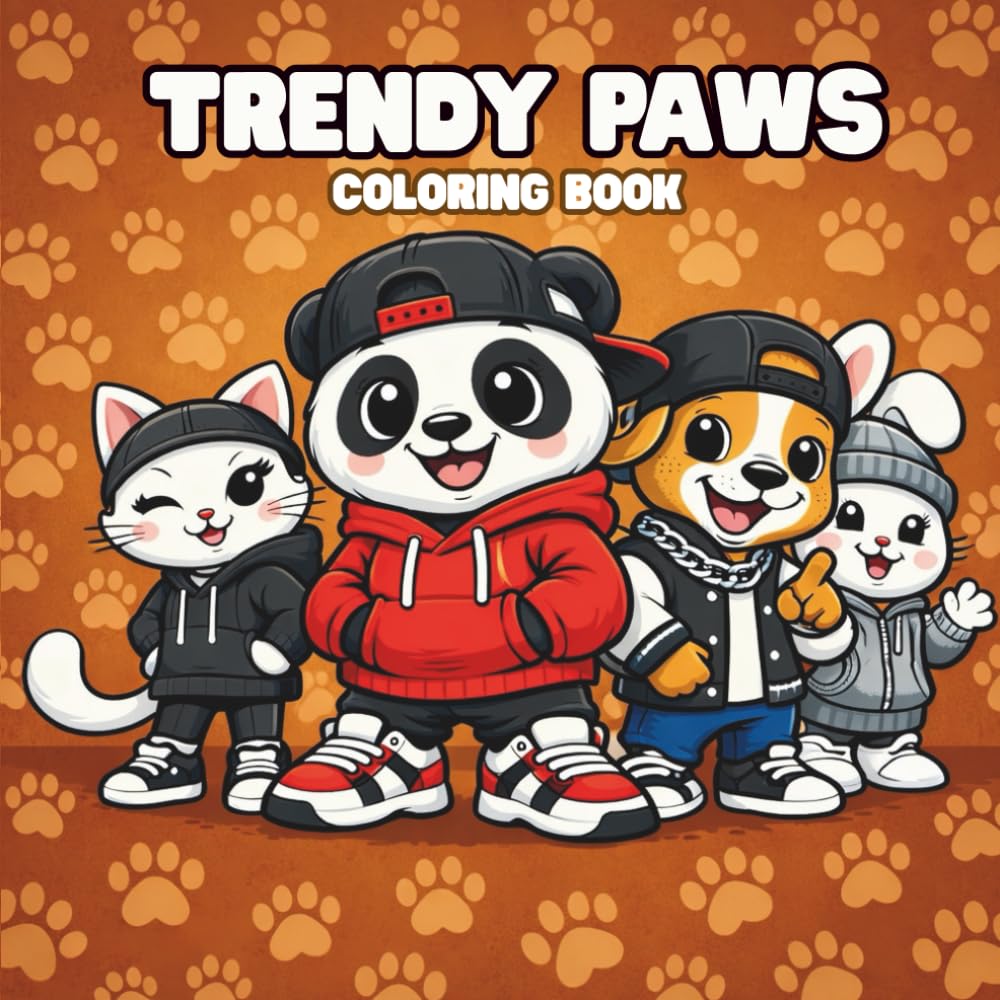 Trendy Paws: A Coloring Book for all ages