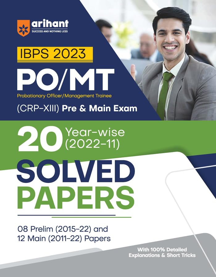 Arihant 20 Year-Wise (2022-11) Solved Papers IBPS Bank PO/MT Pre & Main Exam 2023