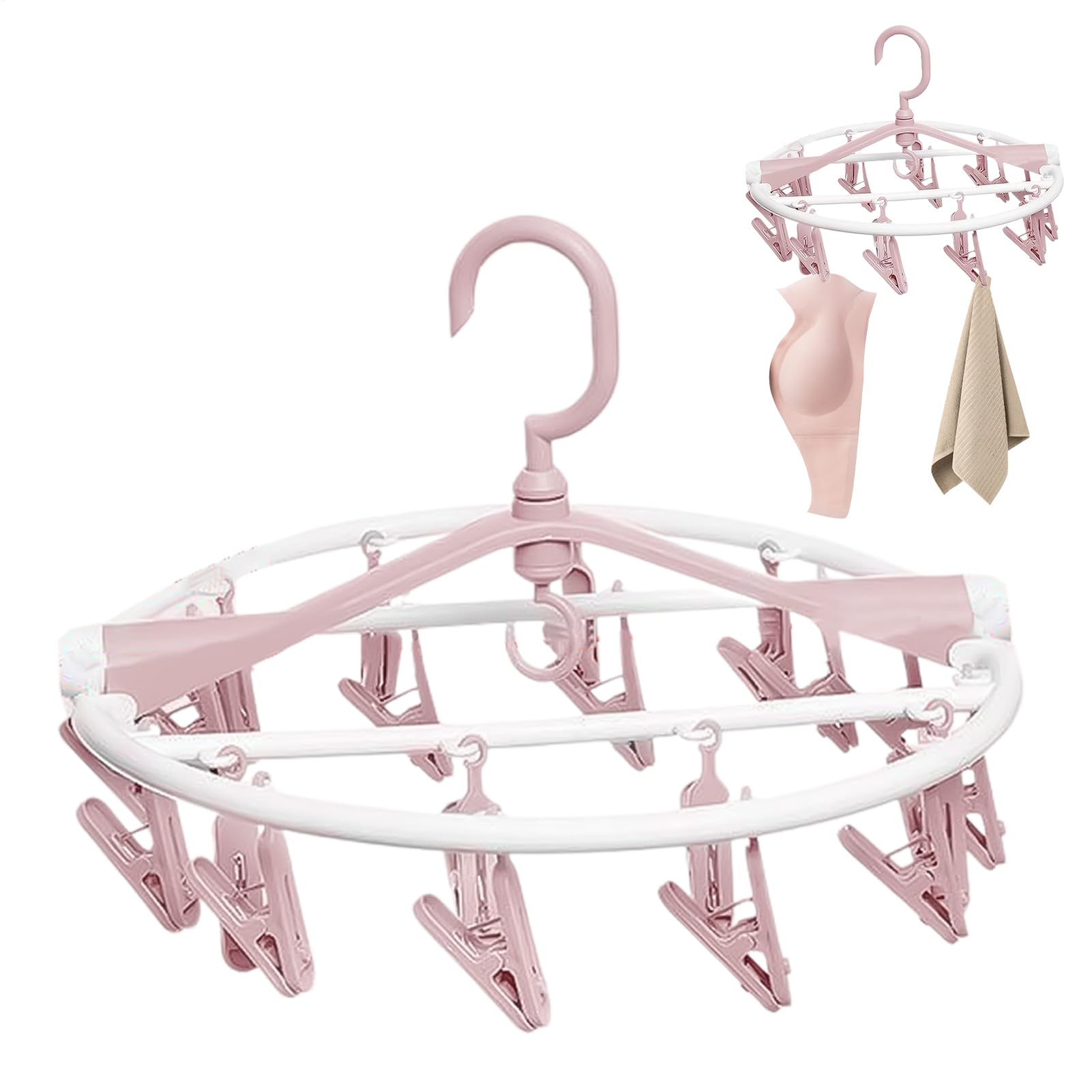 Pince à linge pour camping et voyage avec porte-chaussettes rond pliable nomade