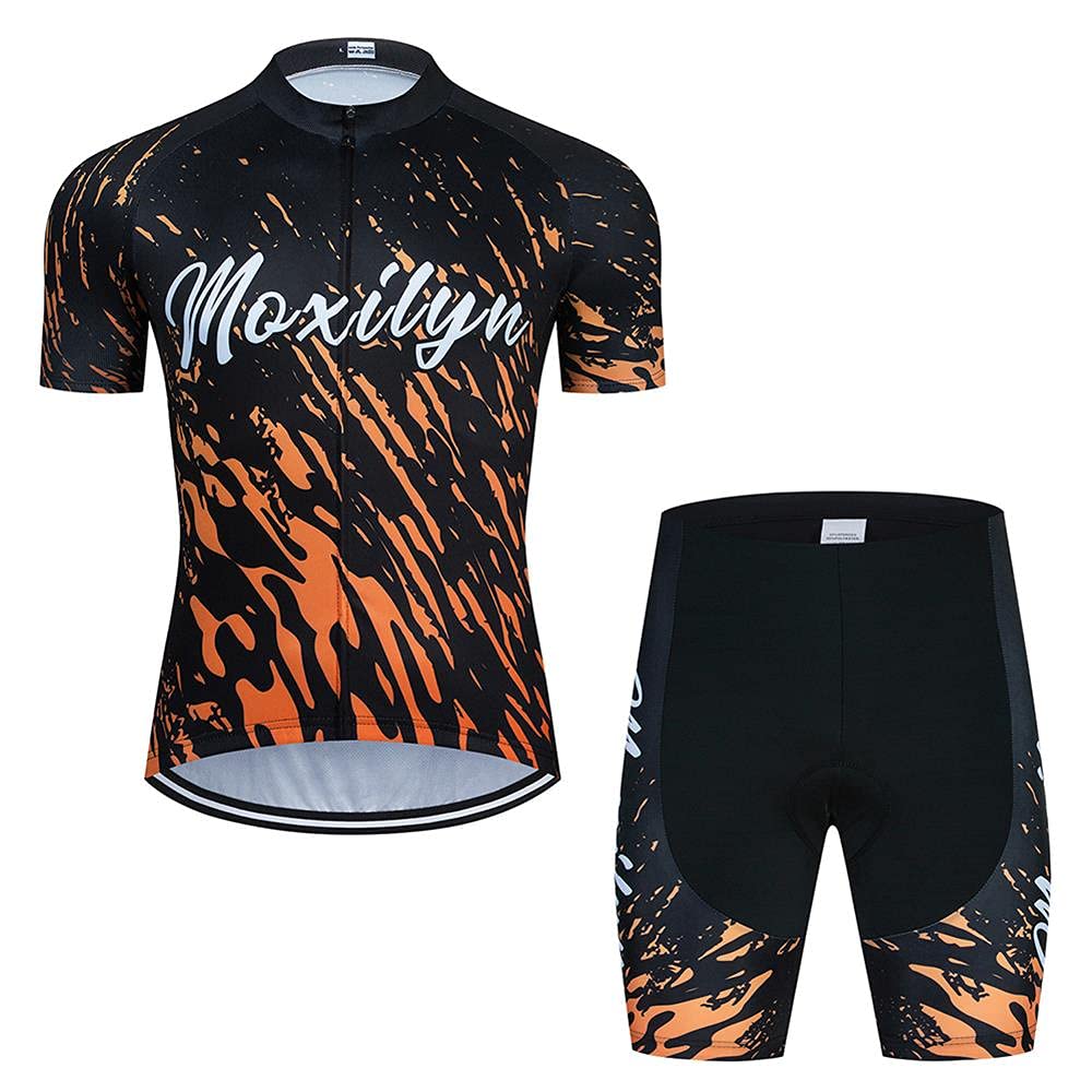 Hombres Jersey + Pantalones Cortos Mangas Cortas de Ciclismo Ropa Maillot Transpirable para Deportes al Aire Libre Ciclo Bicicleta