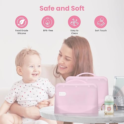 Miniatura 6 de Bolsa esterilizadora de vapor de microondas de silicona para biberones, bolsa de esterilización reutilizable para piezas de bomba y accesorios