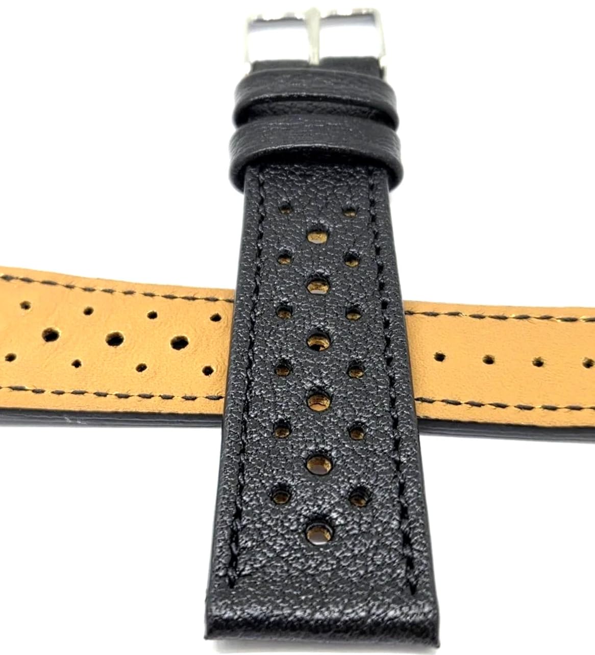 Fluco Uhrenarmband Racing 20mm Schwarz sehr weich, made in Germany