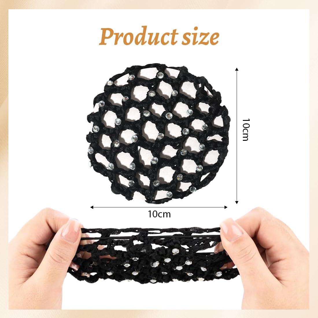 Retine per Capelli Chignon Elastiche Invisibili 4 Pezzi per Capelli Lunghi