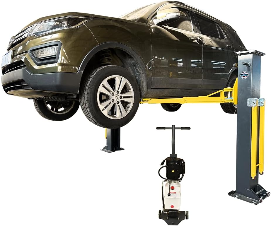 8000lbs Portable 2 Post Lift PMRL-200 Adaptable 2 Post Lift Movable Car Lift Auto Lift Two Post Lift Hoist for Home