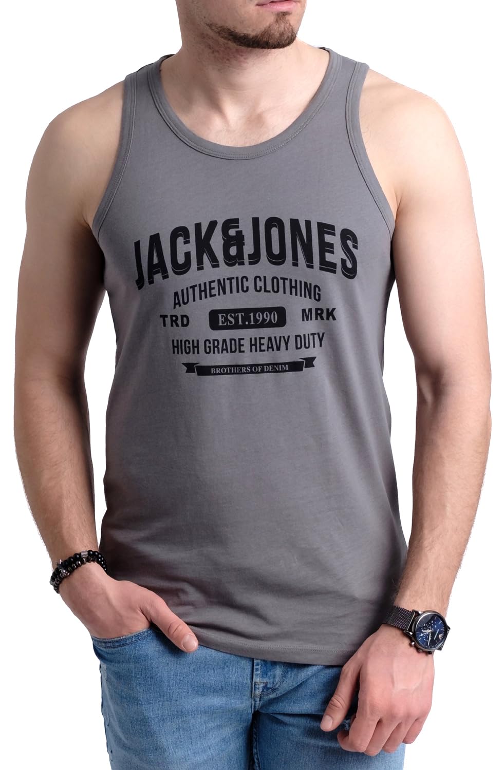 JACK & JONES Herren Tank-Tops Vielfältige Prints | Schmale Passform und atmungsaktive Baumwolle (Havka TT Opt 12, L)