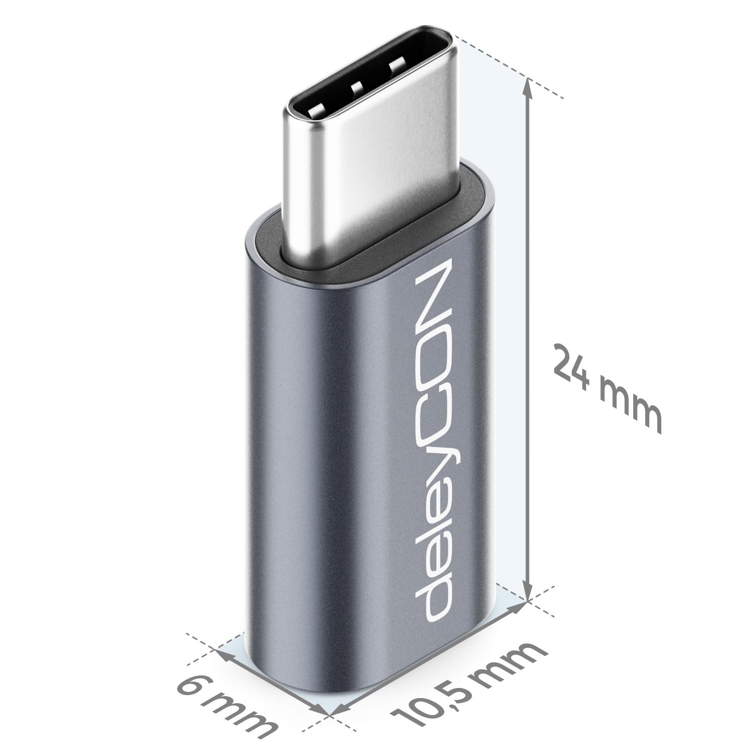 deleyCON Adattatore Micro USB A USB-C 2 Pezzi Spina USB-C Presa Micro USB OTG