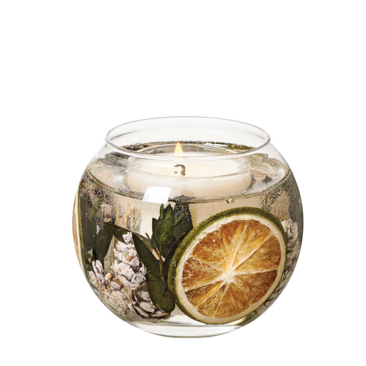 Stoneglow Lime Seasonal Collection - Eucalyptus & - Natural Wax Scented Candle - Gel Fishbowl