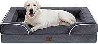Vista 131 de Comfort Expression - Cama ortopédica para perros extragrandes, 42 x 30 pulgadas, cama impermeable y de apoyo de espuma con cojines removibles, sofá
