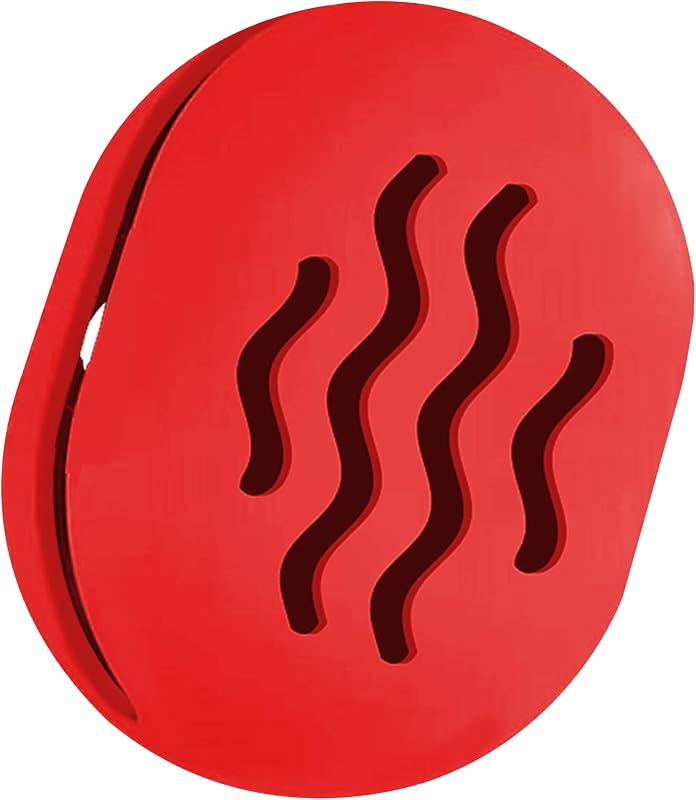 Estojo de viagem para esponja de maquiagem TIKIUKI em silicone, design vazado dupla face, Ruby Red, 1 unidade