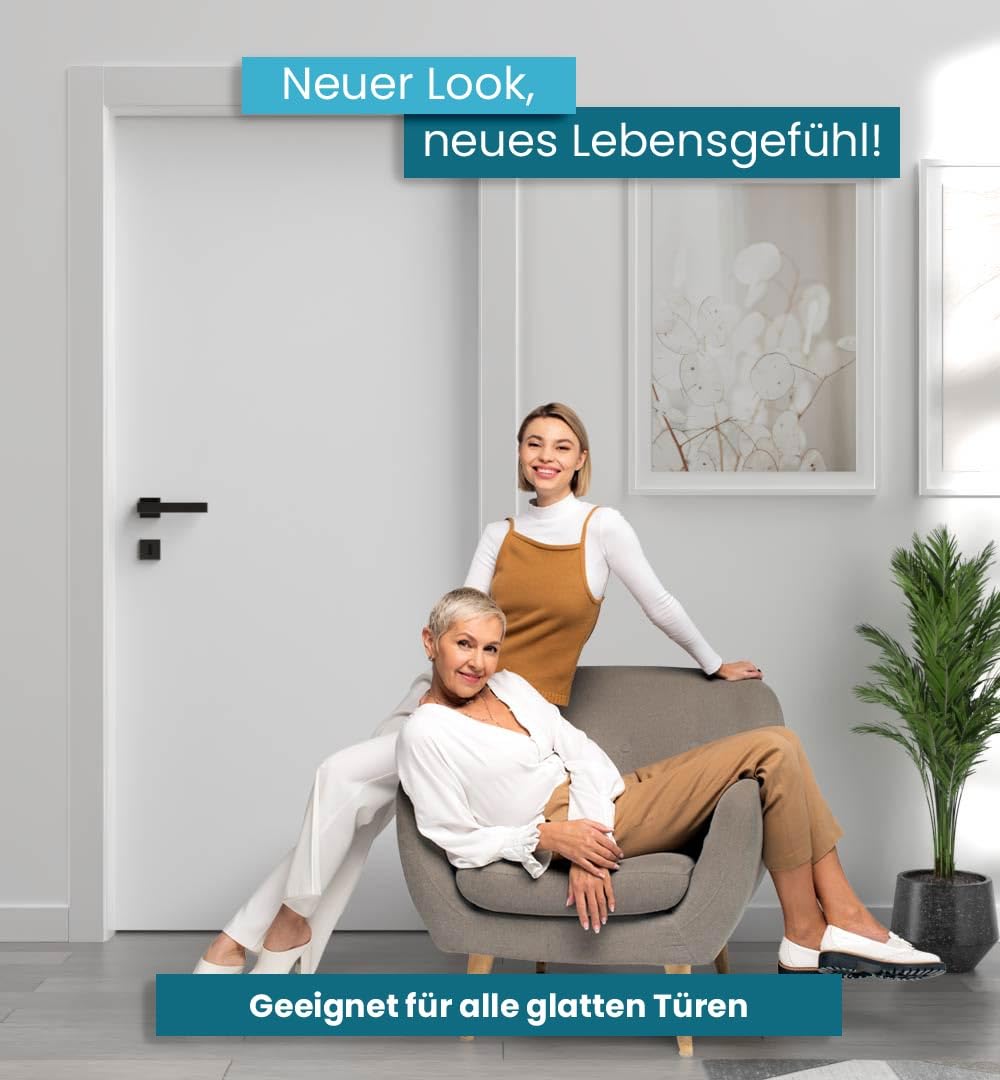MyMaxxi Türtapete selbstklebend - Einteilige Türfolie 90x200 cm - Motiv: Unifarben weiß Türklebefolie zum verschönern & bekleben der Tür - Türaufkleber aus Klebefolie