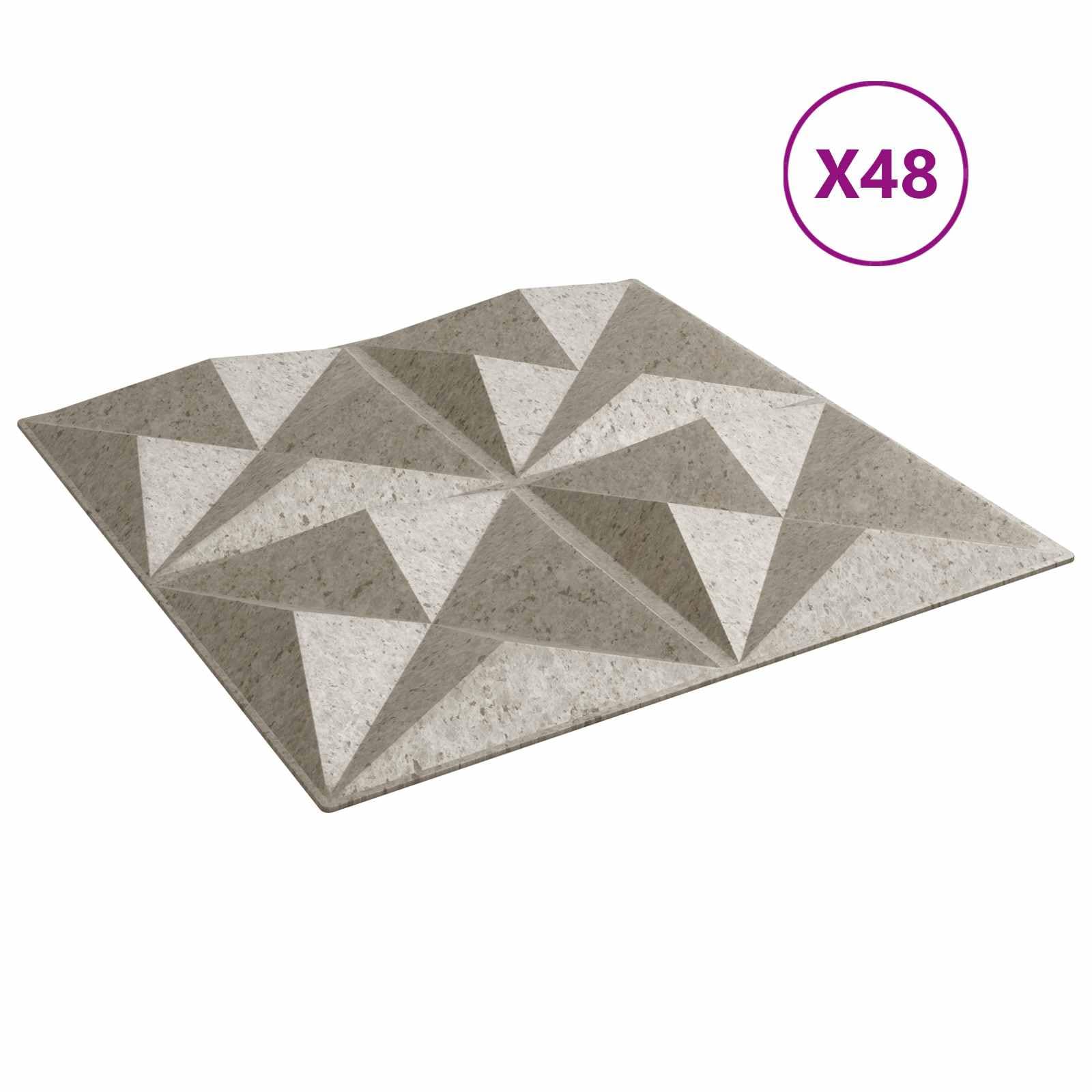 Panele ścienne 3D 48 szt. 50 x 50 cm Origami Beton XPS