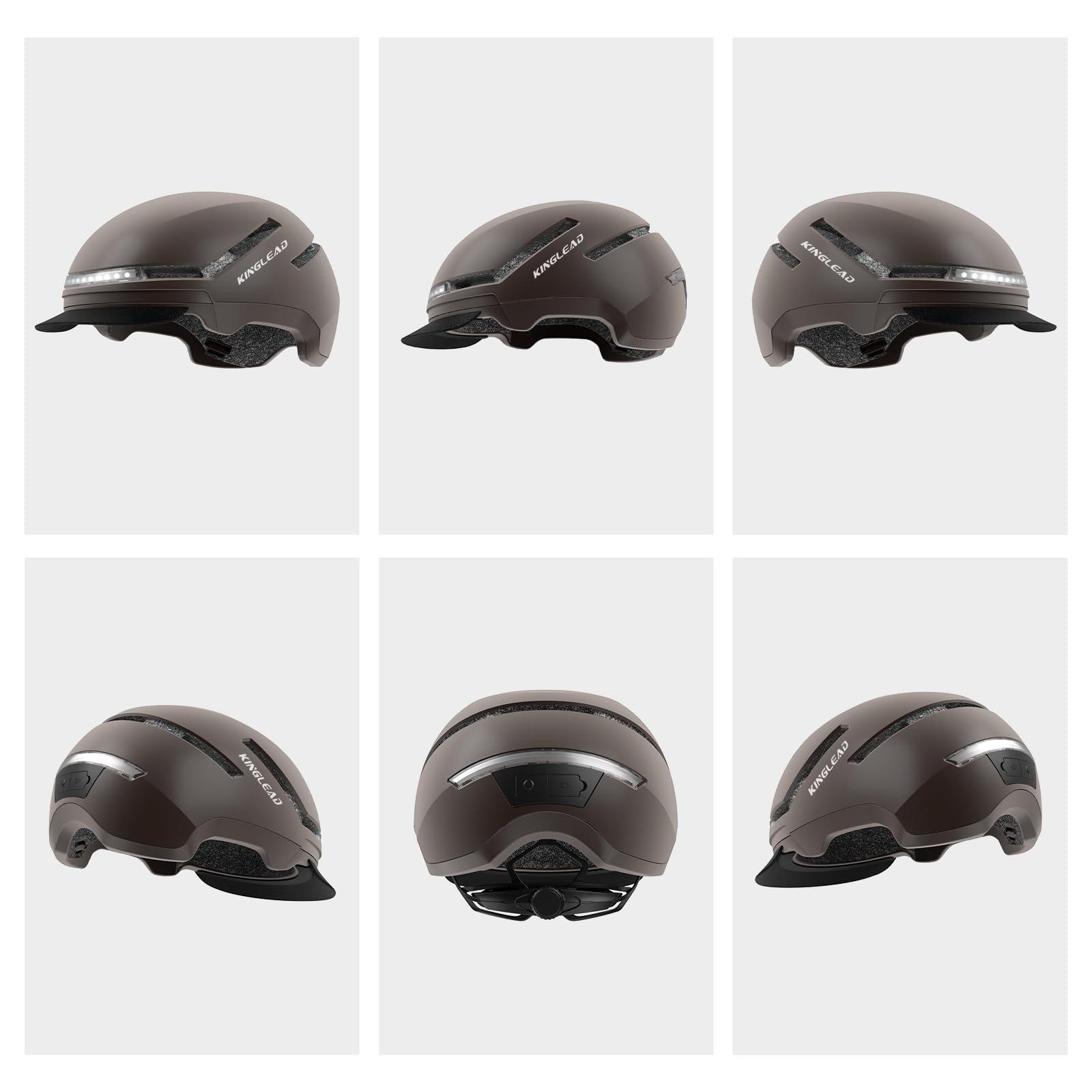KINGLEAD Casque Velo avec Lumière, Certifié CE et NTA 8776, Télécommande sans Fil, Éclairage Avant/Arrière et Clignotants, Rechargeable USB, Ajustable - Casque Vélo pour Adulte