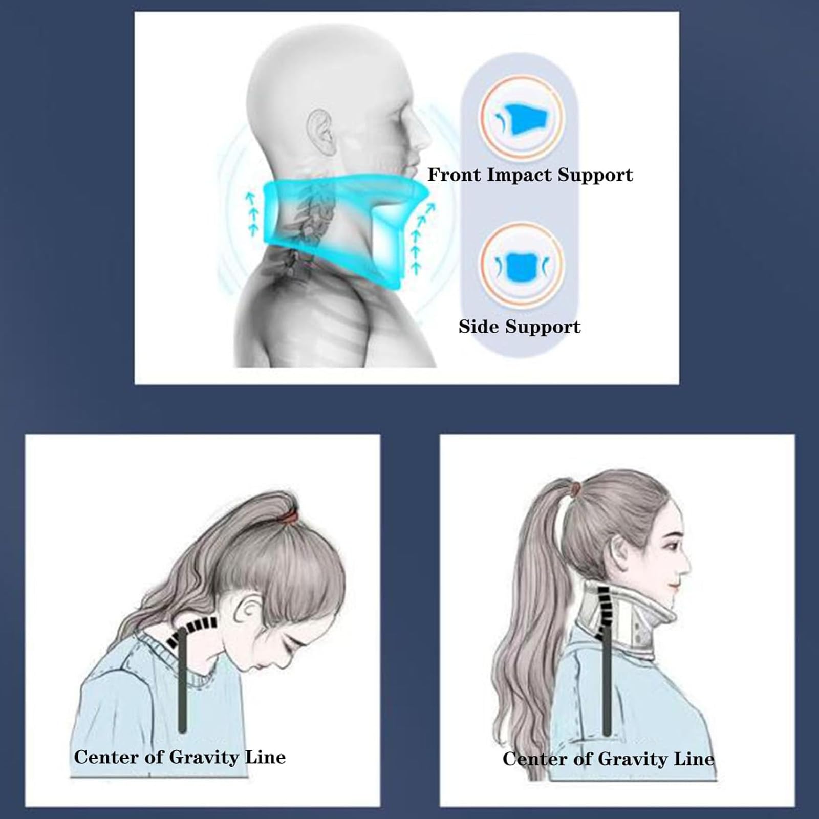 Ortesi Traspirante per Testa, Collo e Torace, tutore Fisso cervicale dal Design Aperto, Supporto efficiente per alleviare la Pressione, Angolo e Dimensioni Regolabili