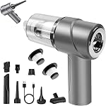 Nettoyeur à vide auto sans fil à main Nettoilateur à vide à aspiration puissante 4 en 1 Mini Voiture Aspirateur sans fil Air Duster pour voiture, Maison, Bureau 12000Pa