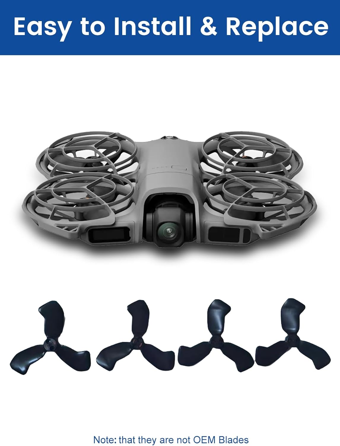 12Pcs Propellers Compatible with DJI Neo 2 Accessories – Plastic Replacement Propeller Blades, Lightweight Quiet Low-Noise Design, Durable Flexible Drone Spare Parts Including Screws and Screwdriver