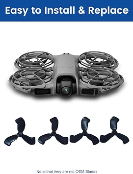 4Pcs Propellers Compatible with DJI Neo 2 Accessories Plastic Replacement Propeller Blades, Lightweight Quiet Low-Noise Design, Durable Flexible Drone Spare Parts Including Screws and Screwdriver