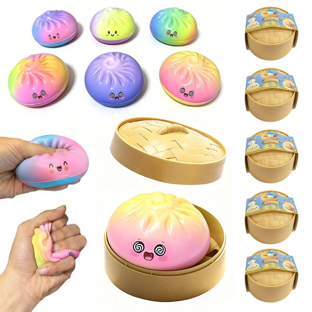 Glitter Dumpling Squishies, 2026 Upgrade Dumpling Squishies Mystery Box, Colorful Dumplings Stress Balls Fidget Sensory Toy, Stocking Stuffers with Food Steamer Stretchy Desk Toys (Clear Pink) — view 22