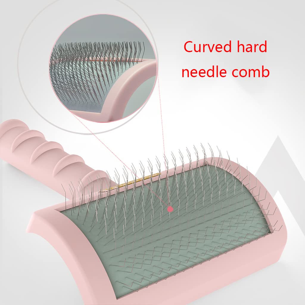 Deshedding Brush Improve Circulation Easy To Anti-Skid Handle Grooming Comb For Types Cats & Dogs, Green