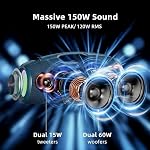 ZEALOT 120W Bluetooth Beach Speaker, Outdoor Camping Speaker, IP67 Waterproof with 150W Peak Booming Bass, EQ, AUX, TF, LED Light, BT 5.2, Portable Speaker for Home, Outdoor, BBQ, Party,Gifts for Men