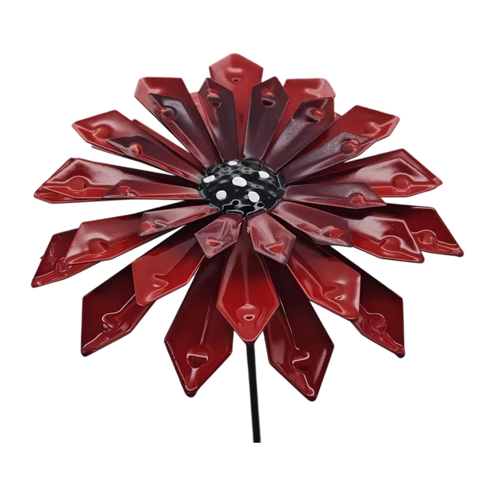 Decorative Garden Stake with Zinnia Flower Design Weatherproof Yard Art Sculpture for Outdoor Garden Decor