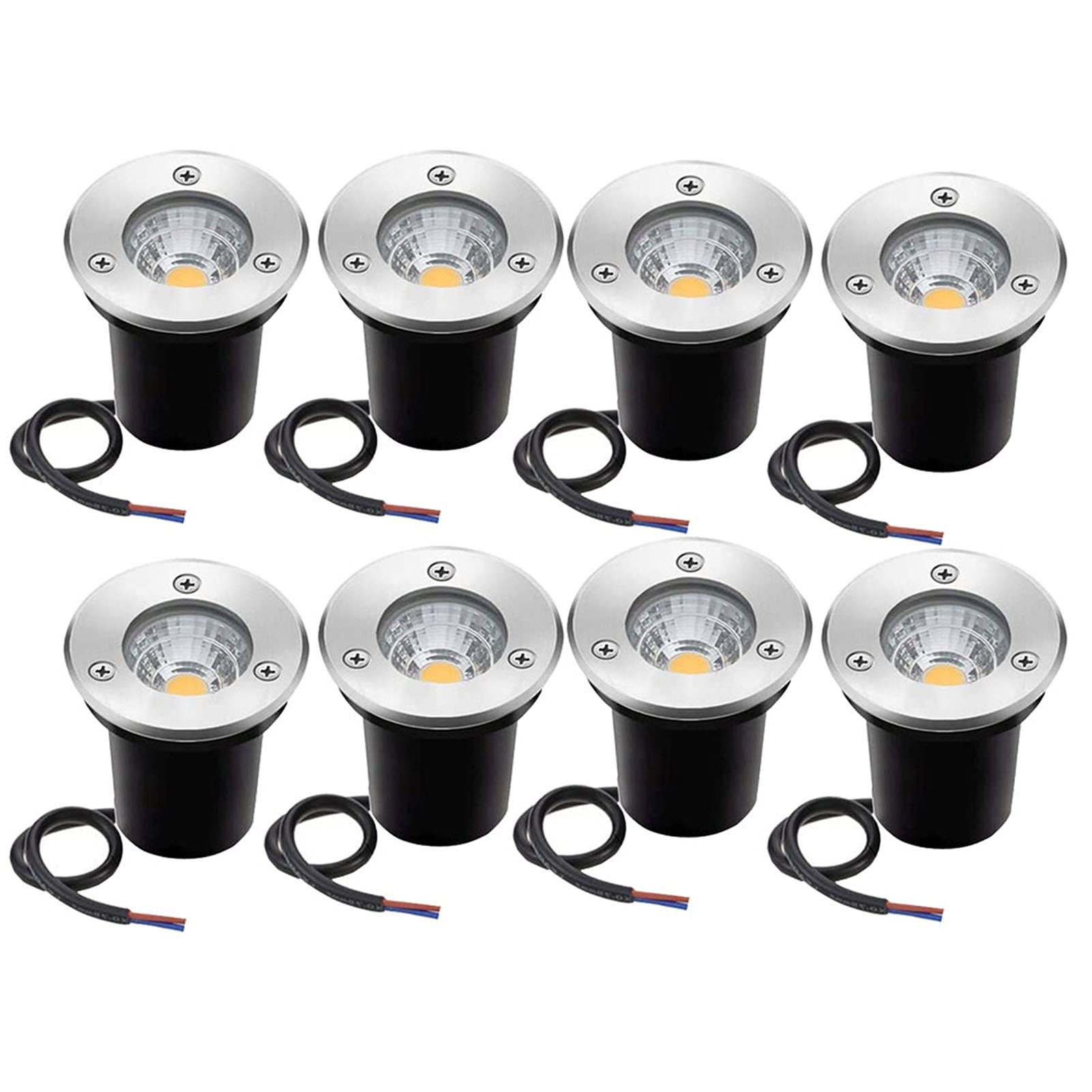 AWSAD LED in Ground Lights 3W Underground Light Pathway Lights IP67 Water Proof 12V Low Voltage Outdoor Landscape Lights for Driveway,Deck,Step,Garden Lights (Color : Neutral light, Size : 8pcs)
