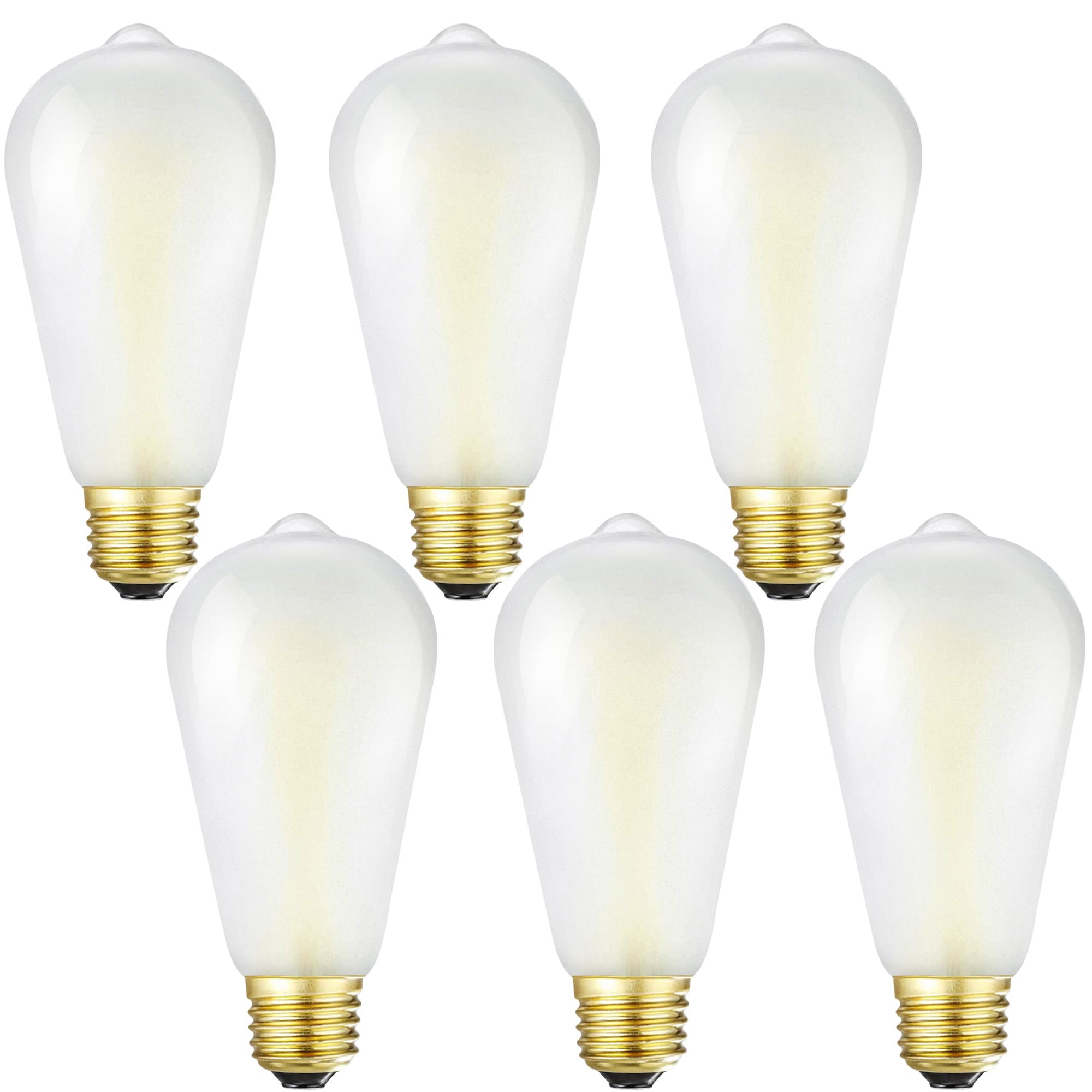 HOMOSUM Dimmable E26 Frosted LED Edison Bulbs, 4000K Neutral White，6W Equivalent 60W,600LM,AC120V,ST58 Frosted Light Bulbs with 90+ CRI,Edison Style,
