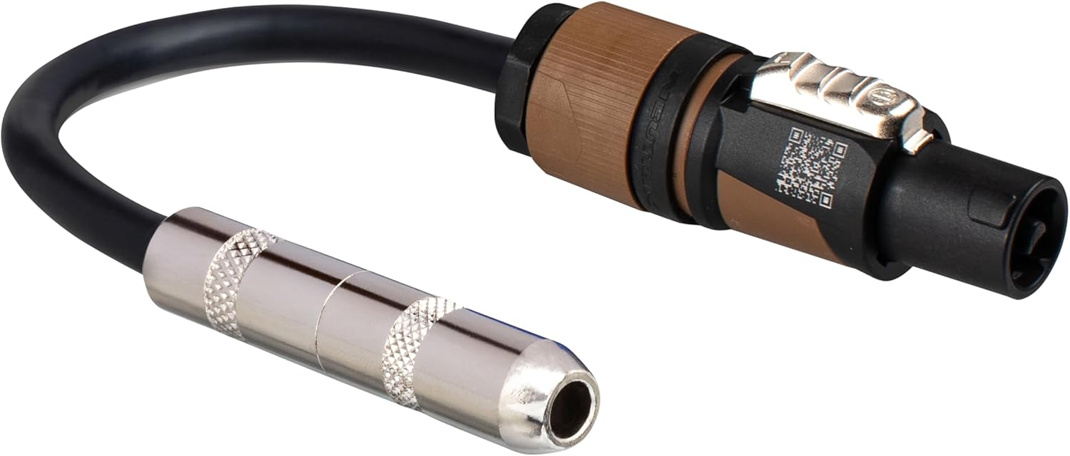 Hosa GSK-116 Speaker Adaptor, Hosa 1/4 Inch TS to Neutrik speakON, 6 Inch, 16 AWG x 2 OFC