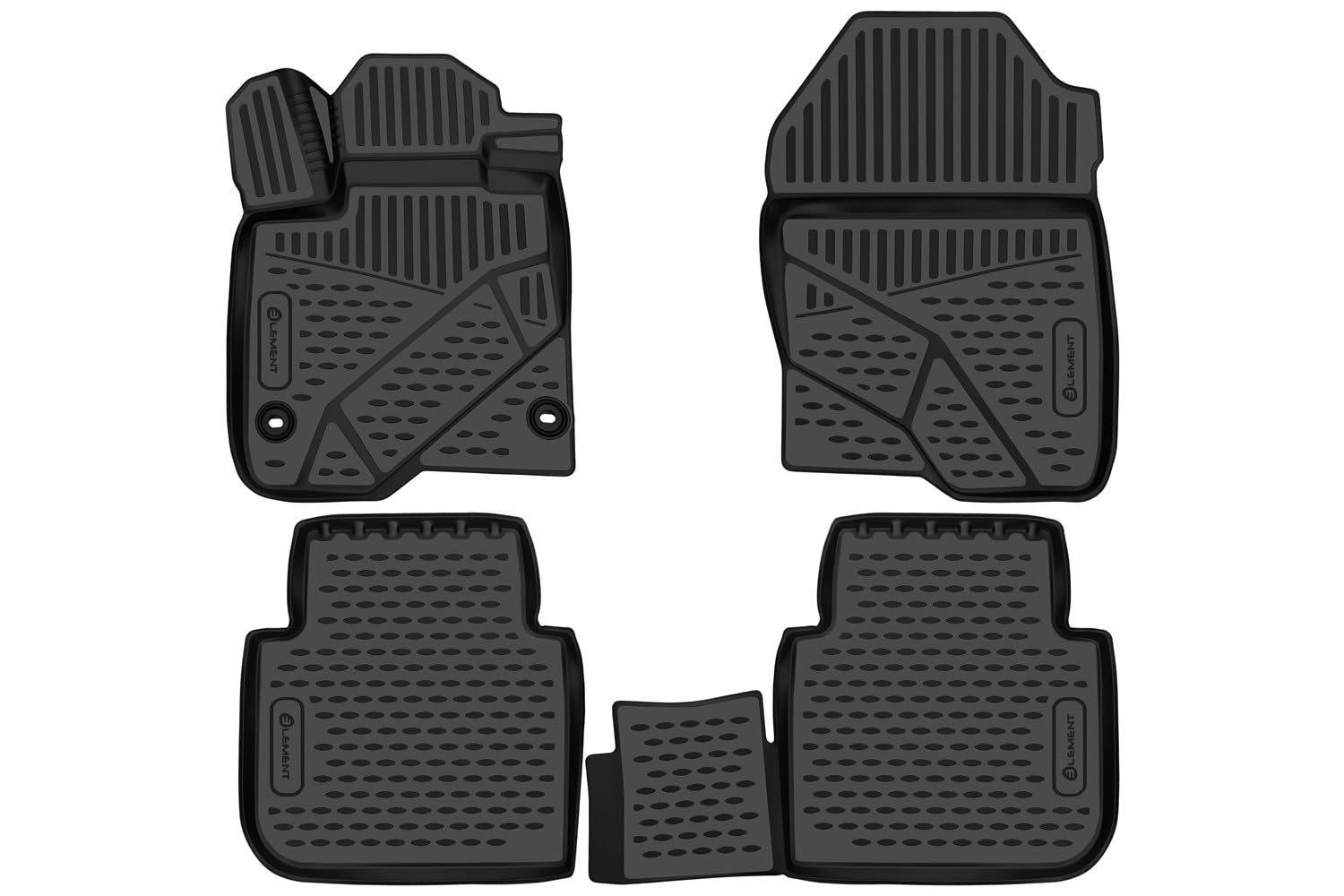 Set di Tappetini in Gomma Element 3D su Misura per Honda CR-V (VI) | 2022-> | Tappetini per Auto 100% su Misura, Tappetini in Gomma, Nero