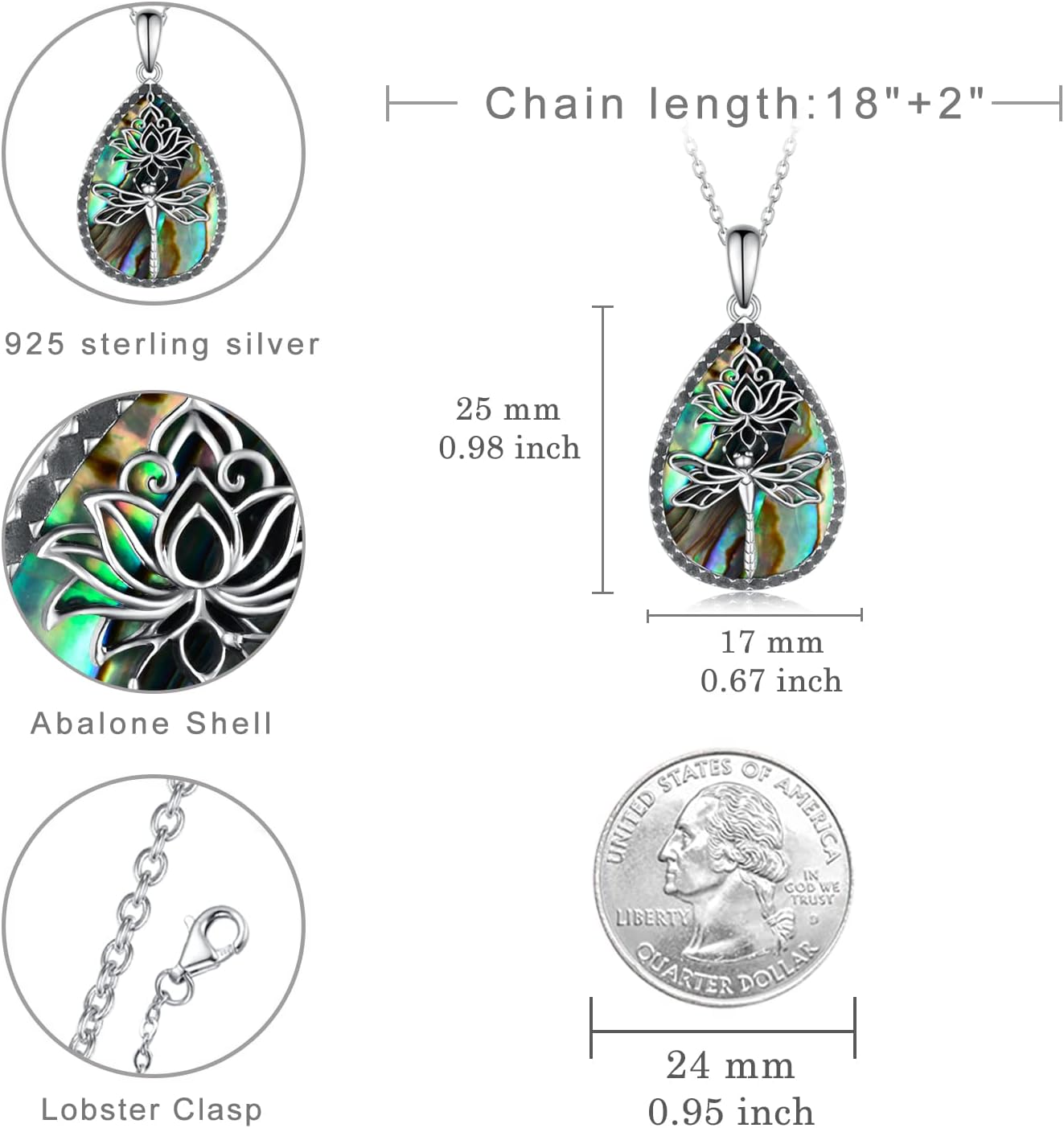 Dragonfly/Butterfly/Owl Necklaces for Women 925 Sterling Silver Moonstone Witch/Evil Eye/Celtic Cross Pendant Necklaces Boho Jewelry Gifts for Women - Image 4