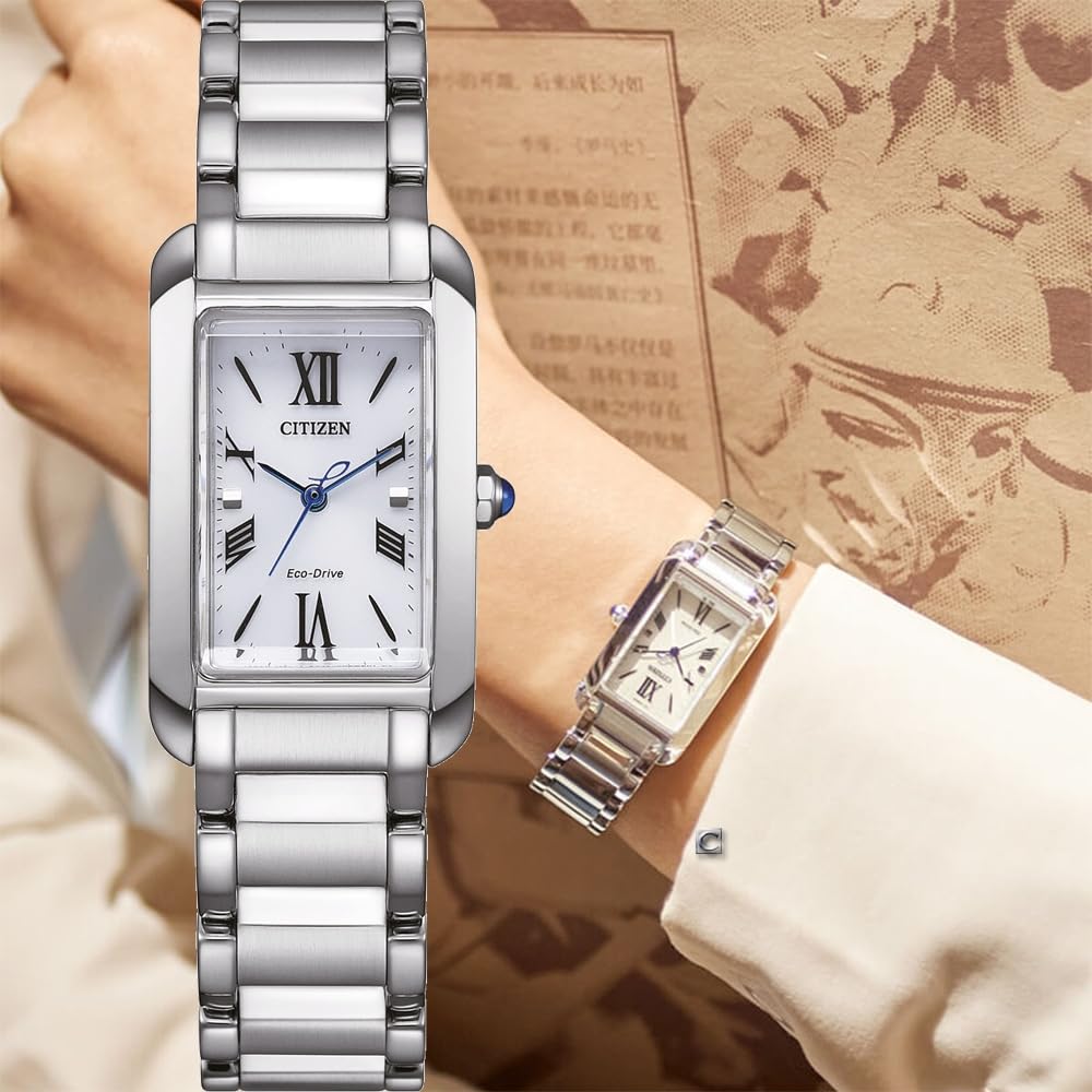 CITIZEN Orologio da donna con cinturino in acciaio inox Eco-Drive solare numeri romani
