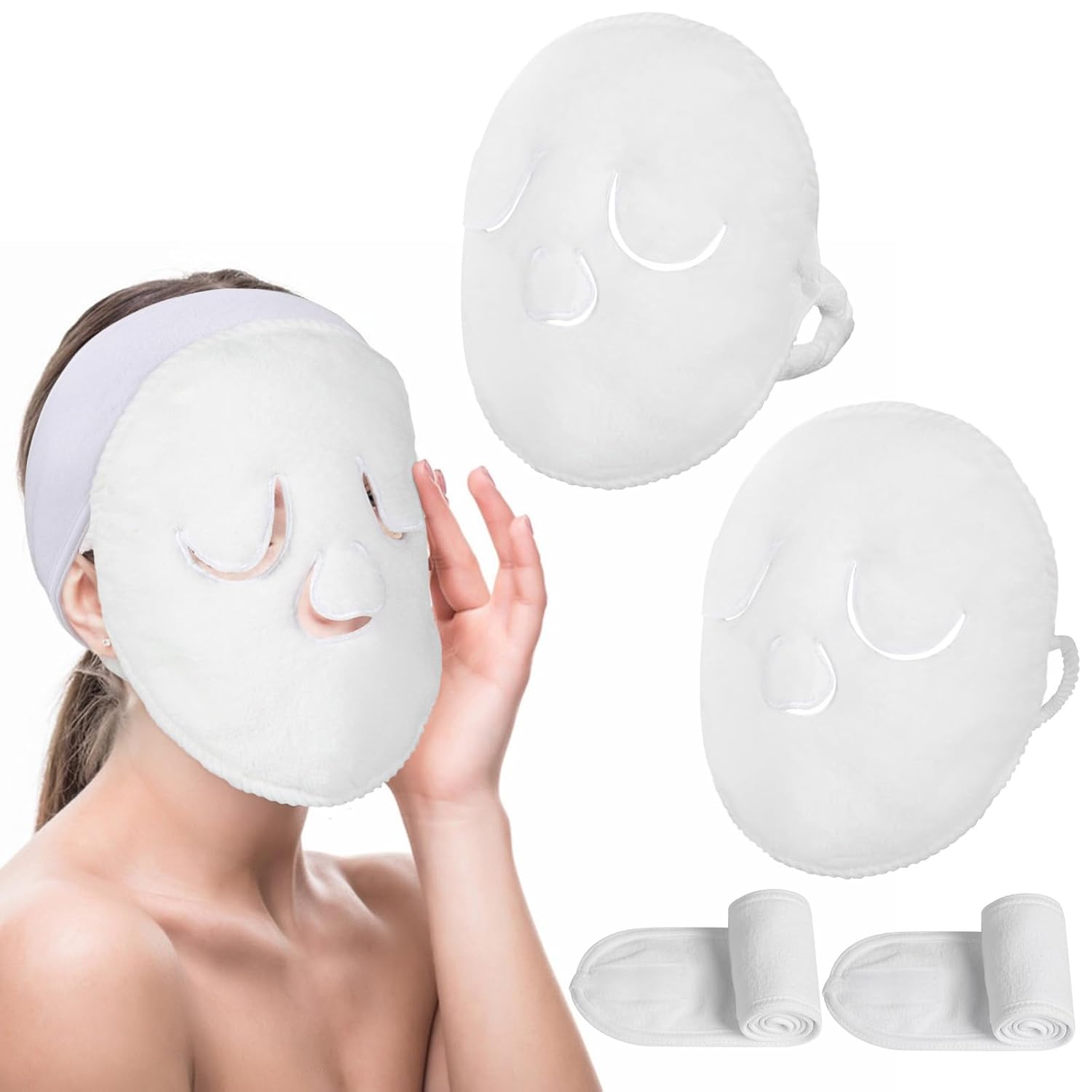Face Steaming Towel, 4 Pack Reusable Face Towel Mask with Face Washing Headband Cold Hot Compress Facial Steamer Towel Moisturizing Beauty Care Spa Towels for Women Girls Skin Face Care Beauty Salons Face Steaming Towel, 4 Pack Reusable Face Towel Mask with Face Washing Headband Cold Hot Compress Facial Steamer Towel Moisturizing Beauty Care Spa Towels for Women Girls Skin Face Care Beauty Salons