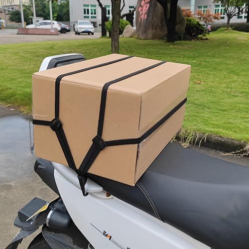 Miniatura 3 de 4 piezas de 35 a 55 pulgadas de cuerda de equipaje de motocicleta alta retráctil negra para casco de casco de malla elástica con 2 ganchos (35.4