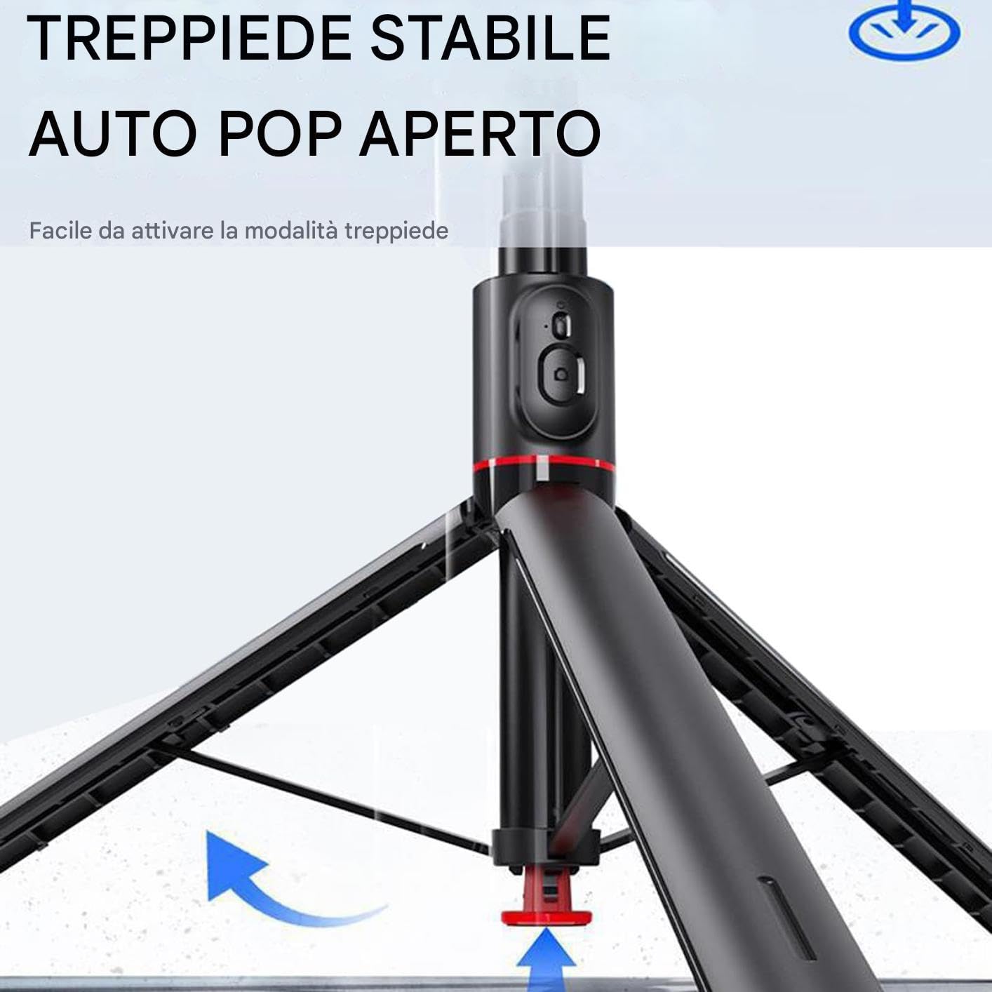 Selfie Stick Treppiede Supporto Magnetico Estensibile Con Telecomando | Selfie Stick Treppiede Vlog, Video, Palestra, Cucina, Trekking, Pendolari, Famiglia, , Compagni