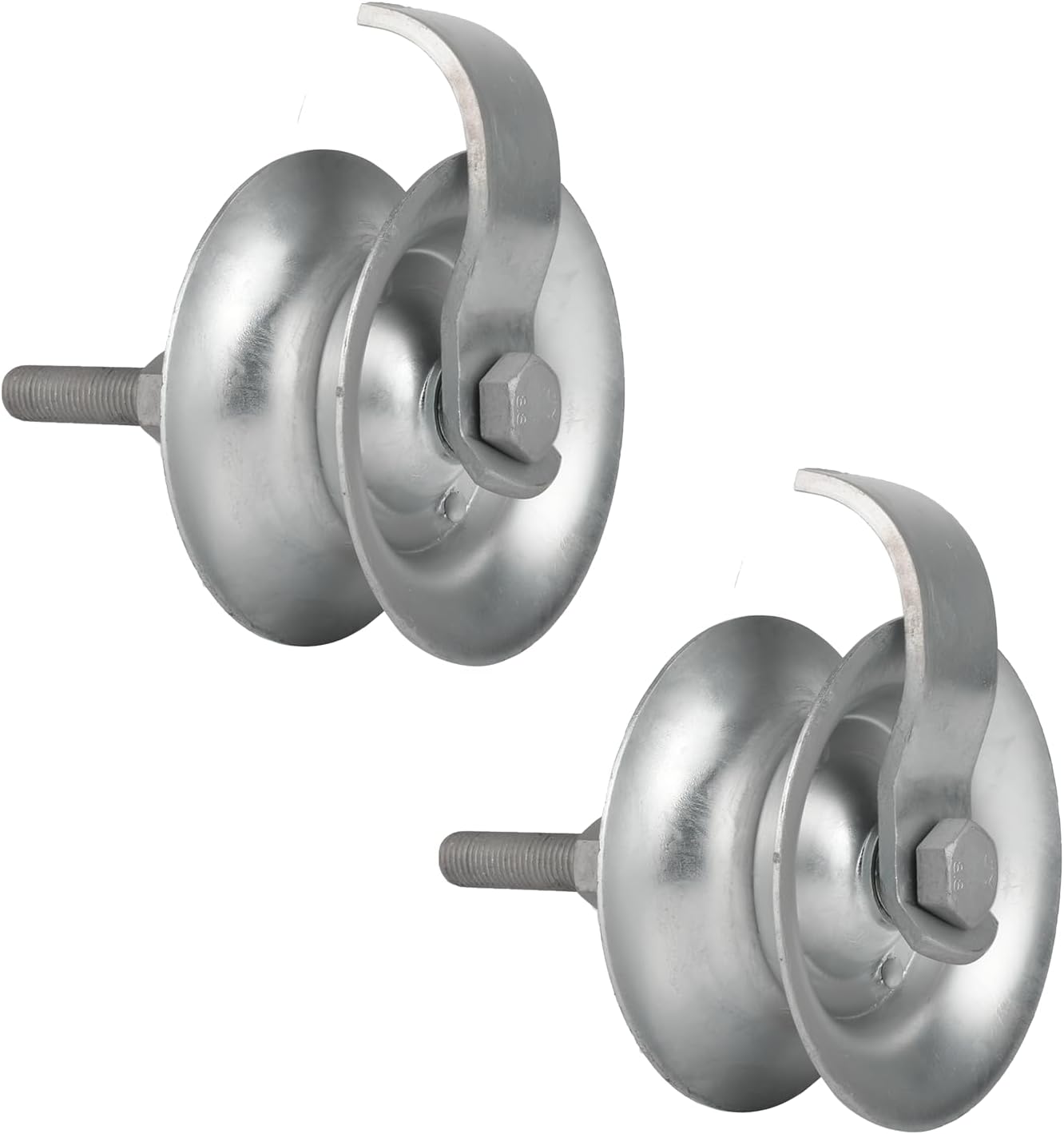 2 Pack Sliding Gate Rollers 5" Steel Pipe Track Roller Galvanized for 1 5/8" Pipe Track Gate Hardware Kit (Track Roller)