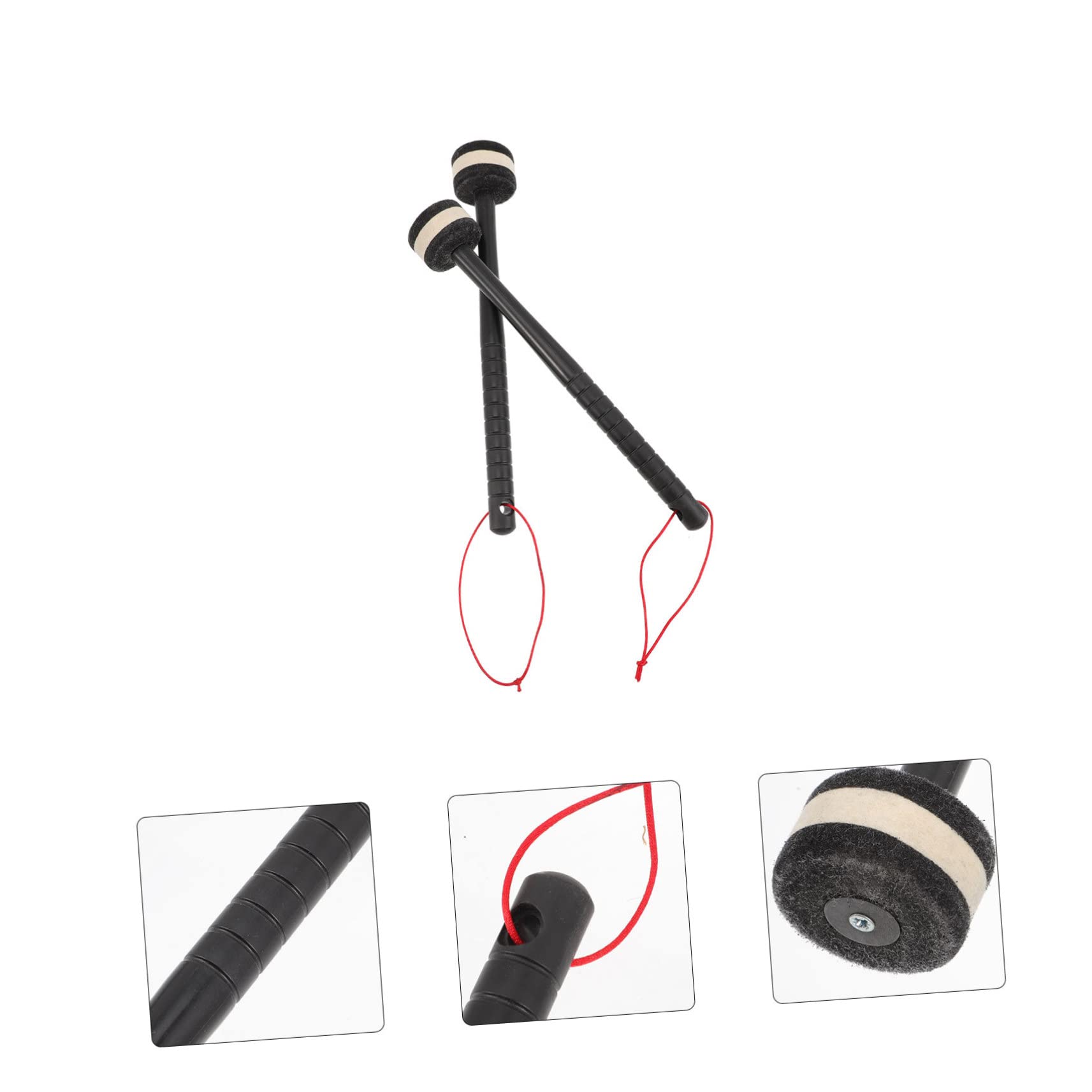 ibasenice 2paires Maillets De à Tête Feutre Pour Batterie Basse Accessoires De Percussion Pour Orchestre Et Bandes De Marche
