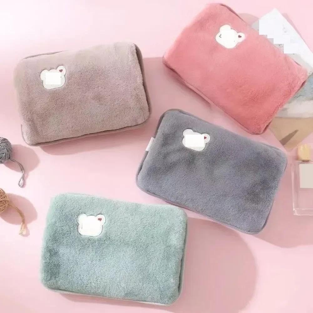Hand Warmer with Soft Rabbit Fur Cover | Reusable Heating Pad for Pain Relief Winter Warmth | Portable Heat Pack for Home.