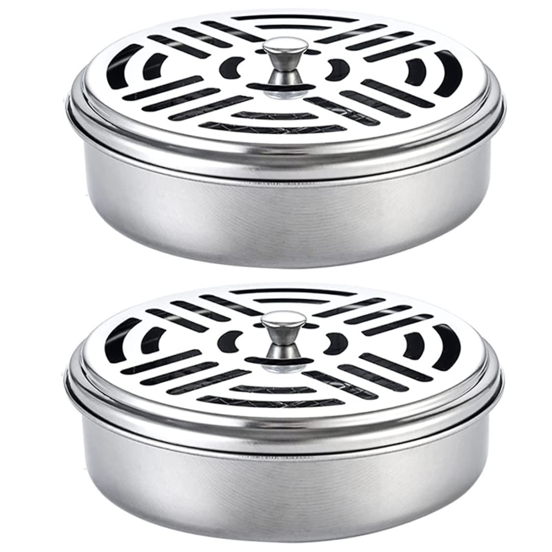 Xdyyjrasa Mosquito Coil Holder - 2PCS Stainless Steel Spiral Incense Burner, Fireproof Portable