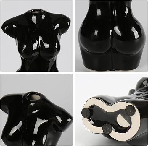 Miniatura 2 de Briful Jarrón de cuerpo para decoración de estante de forma femenina, escultura en forma de cuerpo, bonito jarrón de flores para decoración