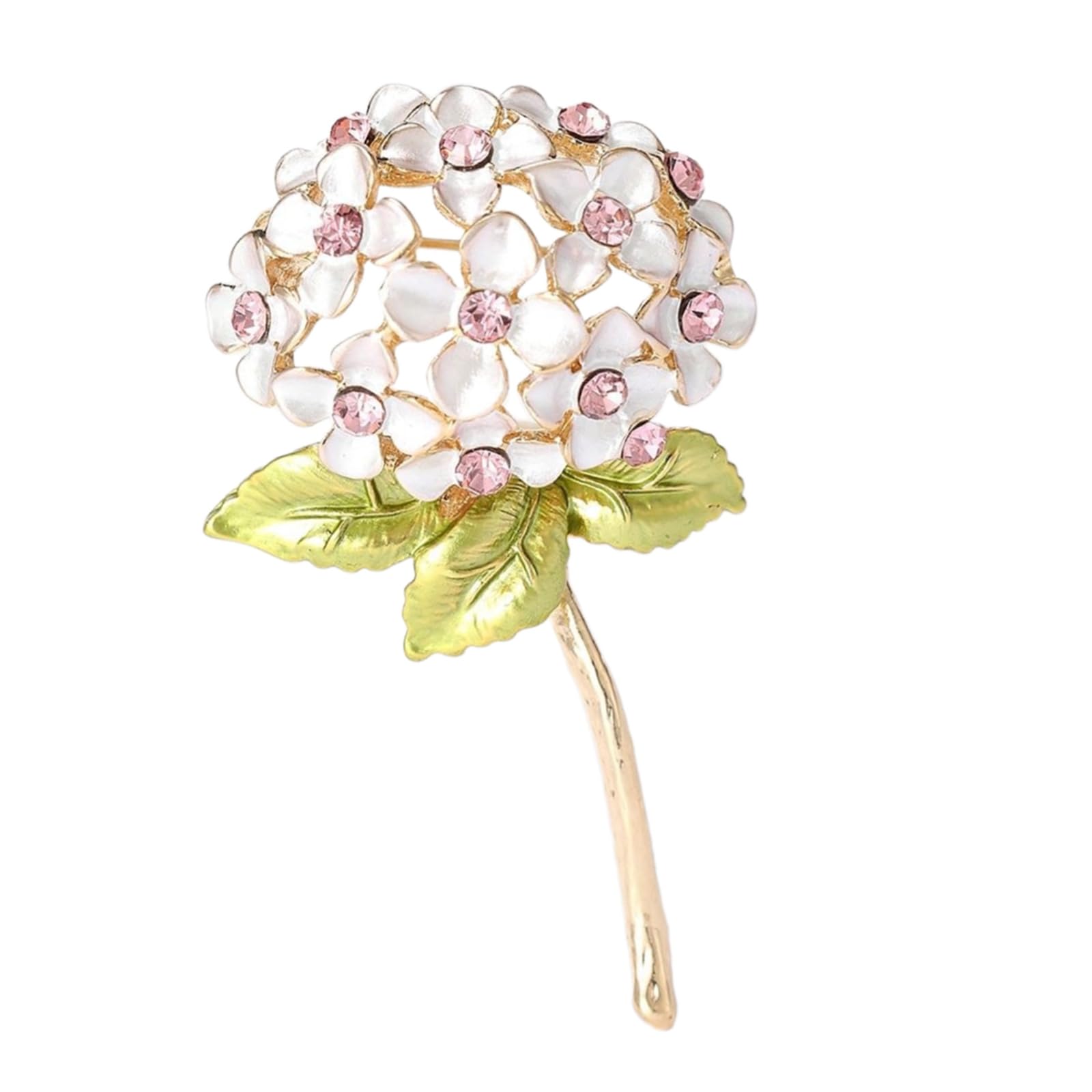 Uncles Women's White Elegant Hydrangea Brooch In Tones Sophisticated Flower Pin For Fashionable Seeking Styles And Detail