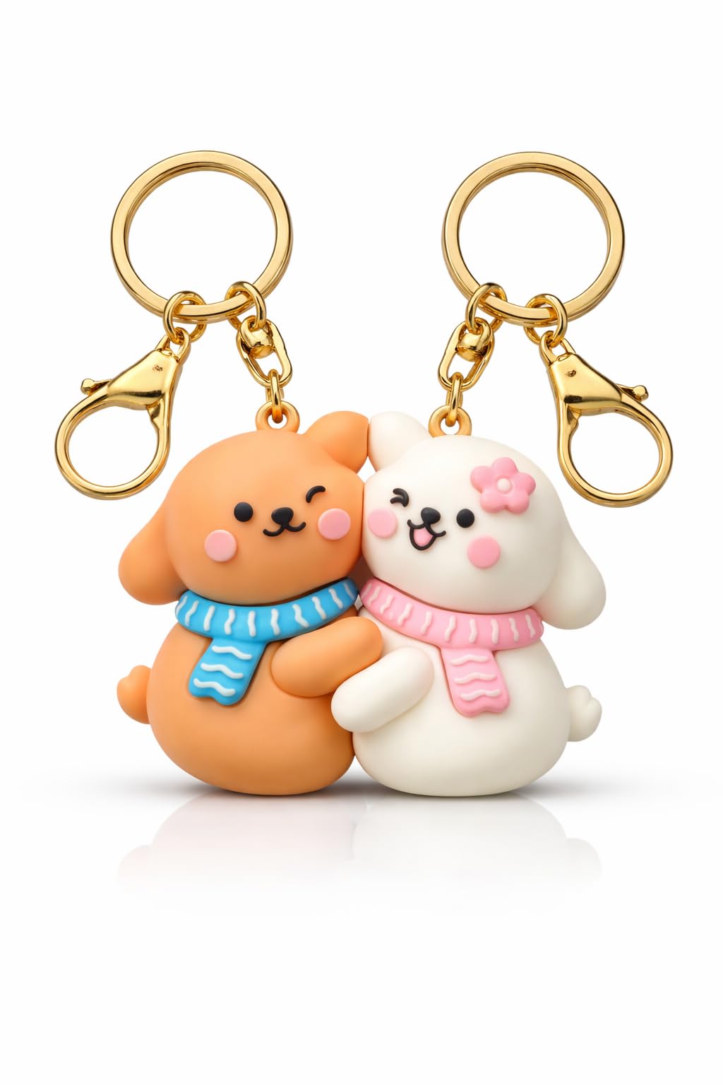 Magnetic Couple Keychain Cute Cartoon Silicone Matching Key Ring | Romantic Gift for Couples | Kawaii Keychain for Girls, Friends & Bags-image-49