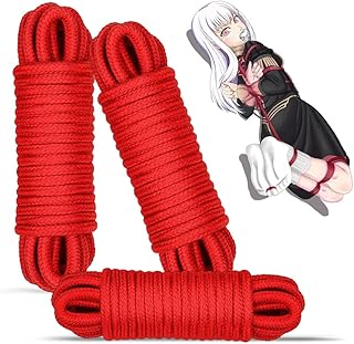 32 Feet/10m BDSM Bondage 3pack Soft Cotton Rope Sex Bondage Kit Sex Toys for Women Men and Couples (Red)