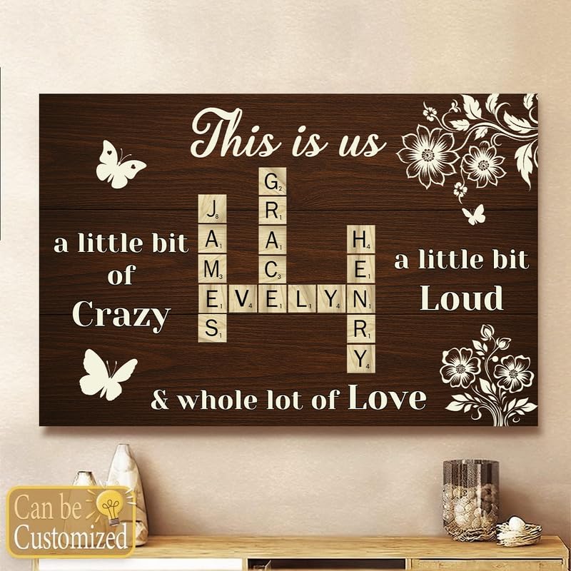 KOLMALK Personalized Family Photo Collage Canvas – Custom Pictures, Names & Text – Modern/Rustic Wall Art for Home Décor, Living Room & Bedroom – Meaningful Family Art#6