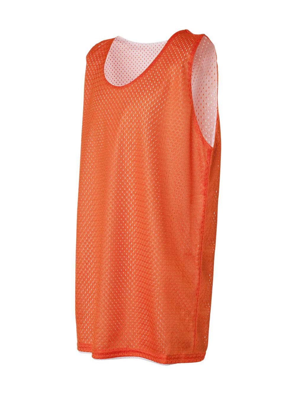 Badger Sport Orange/White Youth Large Reversible Mesh Tank Top Jersey Uniform
