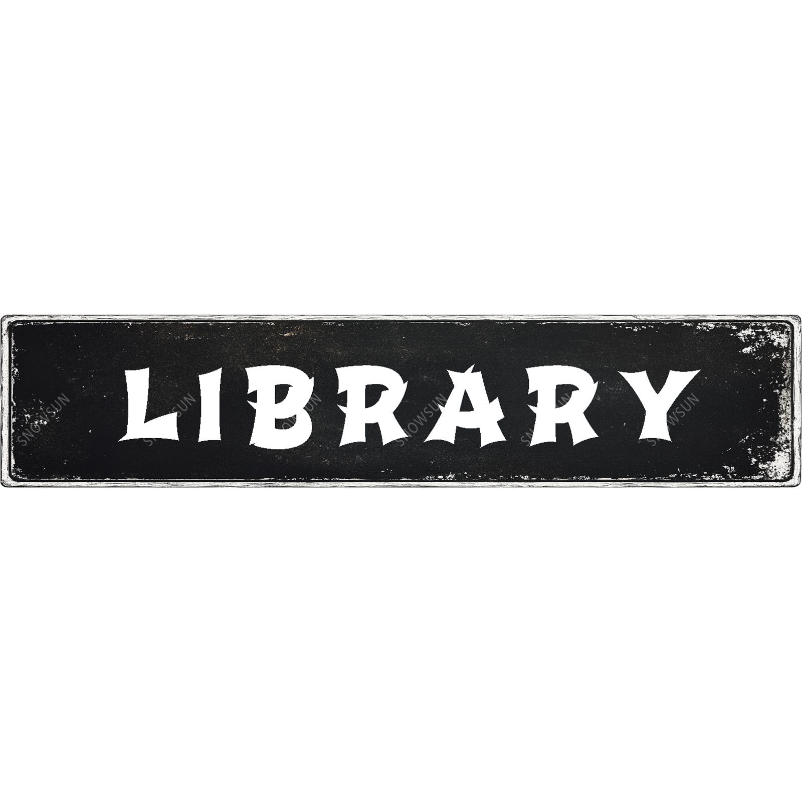 Library Tin Sign Funny Vintage Street Sign Wall Decor for Home Farmhouse Bar Cafe Fence Yard Decor 4x16 Inch