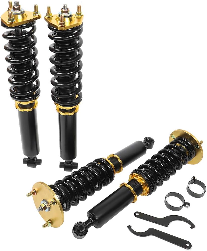 ECCPP Coilovers Struts fit for Lexus for GS300 2006,for GS350 2007-2011,for GS430 2006-2007,for IS250,for IS350 2006-2013 Height Adjustable Coilovers Suspension Kit Spring Strut Shock - Golden